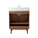 30 Inch Fume Single Sink Mango Warm Oak Brown Finish Bathroom Vanity With White Top