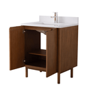 30 Inch Fume Single Sink Mango Warm Oak Brown Finish Bathroom Vanity With White Top