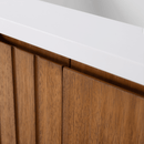 30 Inch Fume Single Sink Mango Warm Oak Brown Finish Wall Mount Floating Style Bathroom Vanity