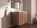 30 Inch Fume Single Sink Mango Warm Oak Brown Finish Wall Mount Floating Style Bathroom Vanity