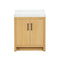 30 Inch Light Oak Sandi Single Sink Bathroom Vanity Toe Kick Style With White Quartz Top - Chans Furniture