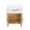 30 Inch Light Oak Sandi Single Sink Bathroom Vanity Toe Kick Style With White Quartz Top - Chans Furniture