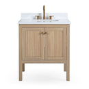 30 Inch Modern Light Oak Sera Single Sink Bathroom Vanity With White Quartz Top