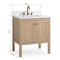 30 Inch Modern Light Oak Sera Single Sink Bathroom Vanity With White Quartz Top