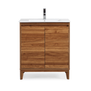 30 inch Modern Style Natural Walnut Finish Zano Bathroom Sink Vanity With Intergated Sink Top - Chans Furniture