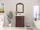 30 Inch Traditional Style Solid Wood Hopkinton Single Sink Bathroom Vanity With Stone top - Chans Furniture