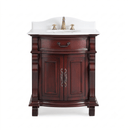30 Inch Traditional Style Solid Wood Hopkinton Single Sink Bathroom Vanity With White Stone top