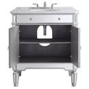32 Inch Silver Trim Austell Mirrored Bathroom Vanity with Italian Carrara Marble Top