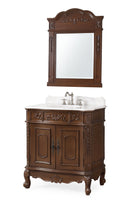 33 Inch Traditional Antique Style Cherry Wood Benson Bathroom Sink Vanity