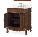 33 Inch Traditional Antique Style Cherry Wood Benson Bathroom Sink Vanity
