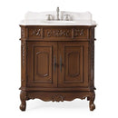33 Inch Traditional Antique Style Cherry Wood Benson Bathroom Sink Vanity