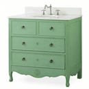 34 Inch Distressed Green Daleville Cottage Style Bathroom Sink Vanity