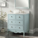 34 Inch Distressed Light Blue Daleville Cottage Style Bathroom Sink Vanity