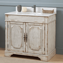 36" Benton Collection Litchfield Distressed Off White Rustic Style Bathroom Vanity