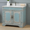 36" Benton Collection Litchfield Distressed Rustic Light Blue Beach Style Bathroom Vanity