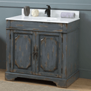 36" Benton Collection Litchfield Rustic Distressed Boho Gray Bathroom Vanity