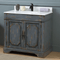 36" Benton Collection Litchfield Rustic Distressed Boho Gray Bathroom Vanity