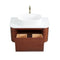 36 inch Cherry Brown Wall Mount Vessel Sink Style Velo Bathroom Sink Vanity - Chans Furniture