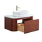 36 inch Cherry Brown Wall Mount Vessel Sink Style Velo Bathroom Sink Vanity - Chans Furniture