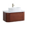 36 inch Cherry Brown Wall Mount Vessel Sink Style Velo Bathroom Sink Vanity - Chans Furniture