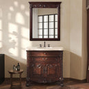 36 Inch Mahogany Wood Classic Style Madison Cream Marble Countertop Bathroom Sink Vanity