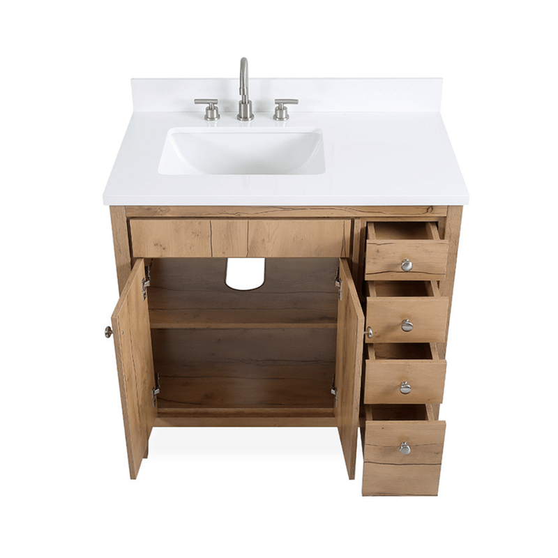 36 inch Modern Style Beatrice Bathroom Sink Vanity in Wood Finish - Chans Furniture