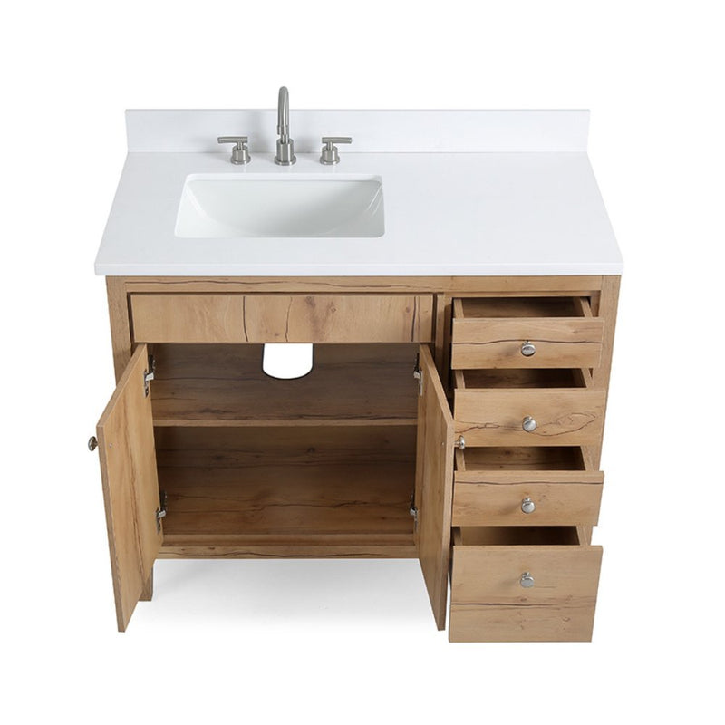 36 inch Modern Style Beatrice Bathroom Sink Vanity in Wood Finish - Chans Furniture