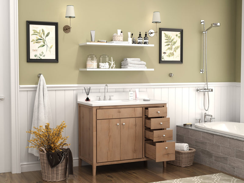 36 inch Modern Style Beatrice Bathroom Sink Vanity in Wood Finish - Chans Furniture