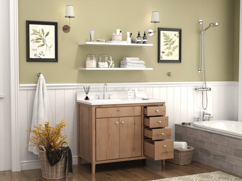 36 inch Modern Style Beatrice Bathroom Sink Vanity in Wood Finish