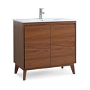 36 inch Modern Style Cherry Brown Zaren Bathroom Sink Vanity - Chans Furniture