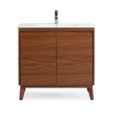 36 inch Modern Style Cherry Brown Zaren Bathroom Sink Vanity - Chans Furniture