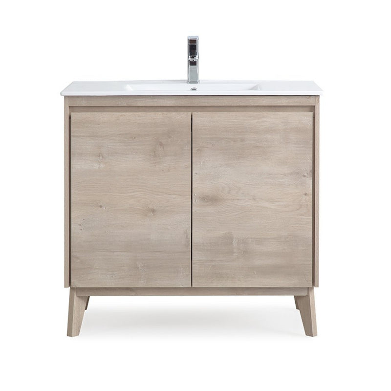 36 inch Modern Style Cherry Brown Zaren Bathroom Sink Vanity - Chans Furniture