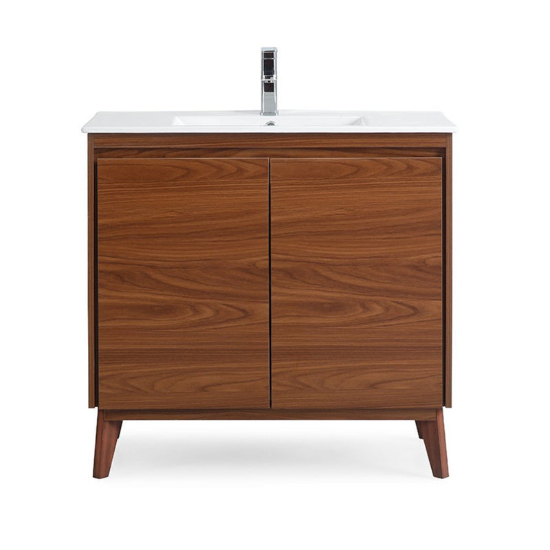 36 inch Modern Style Oak Wood Finish Zaren Bathroom Sink Vanity - Chans Furniture