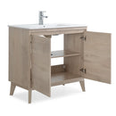 36 inch Modern Style Oak Wood Finish Zaren Bathroom Sink Vanity - Chans Furniture