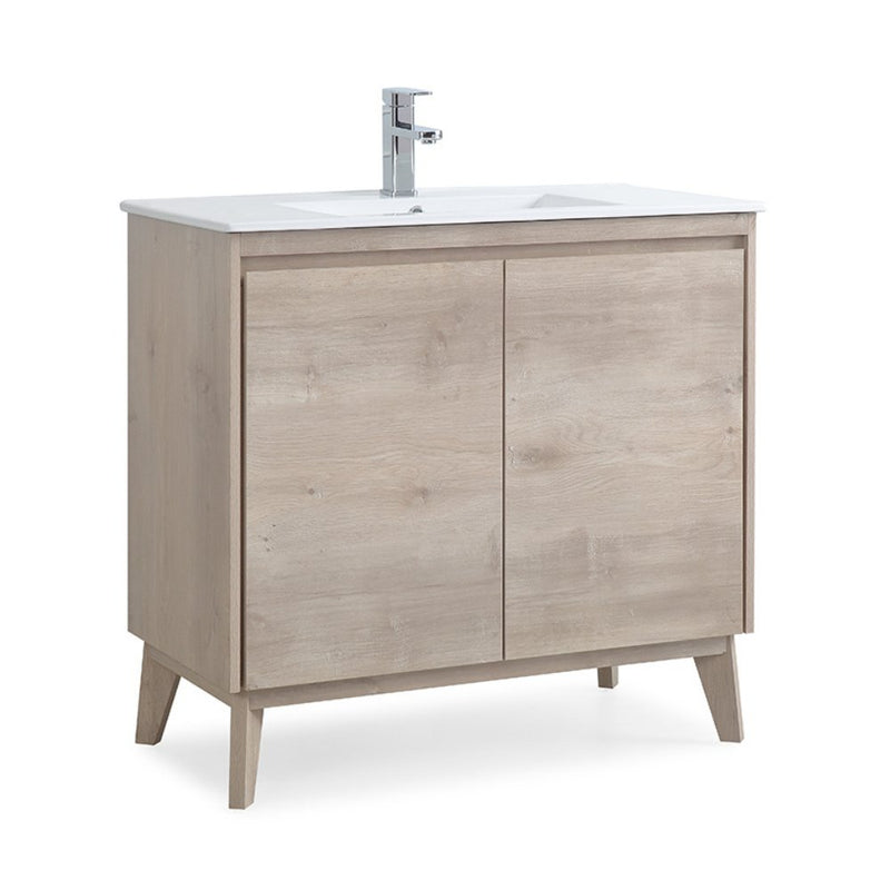 36 inch Modern Style Oak Wood Finish Zaren Bathroom Sink Vanity - Chans Furniture