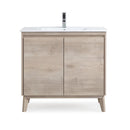 36 inch Modern Style Oak Wood Finish Zaren Bathroom Sink Vanity - Chans Furniture