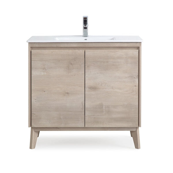 36 inch Modern Style Oak Wood Finish Zaren Bathroom Sink Vanity