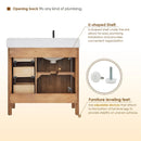 36 Inch Single Bathroom Vanity | Mango Brown & Grain White Top