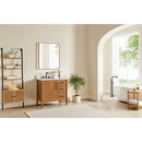 36 Inch Single Bathroom Vanity | Mango Brown & Grain White Top