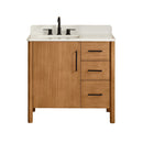 36 Inch Single Bathroom Vanity | Mango Brown & Grain White Top