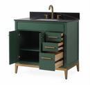 36'' Tennant Brand Modern Style Hunter Green Beatrice Single Sink Bathroom Vanity