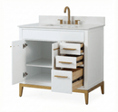 36'' Tennant Brand Modern Style White Beatrice Single Sink Bathroom Vanity