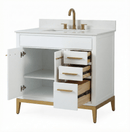 36'' Tennant Brand Modern Style White Beatrice Single Sink Bathroom Vanity