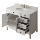 38 Inch Distressed Antique White Cottage Style Daleville Bathroom Sink Vanity