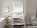 38 Inch Distressed Antique White Cottage Style Daleville Bathroom Sink Vanity