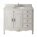 38 Inch Distressed Antique White Cottage Style Daleville Bathroom Sink Vanity