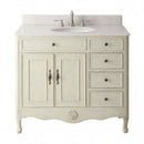 38 Inch Distressed Cream Cottage Style Daleville Bathroom Sink Vanity