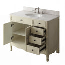 38 Inch Distressed Cream Cottage Style Daleville Bathroom Sink Vanity
