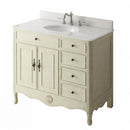 38 Inch Distressed Cream Cottage Style Daleville Bathroom Sink Vanity