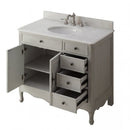 38 Inch Distressed Gray Cottage Style Daleville Bathroom Sink Vanity